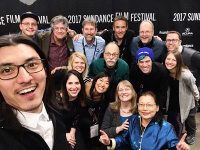 The Chasing Coral Team celebrates award win at Sundance