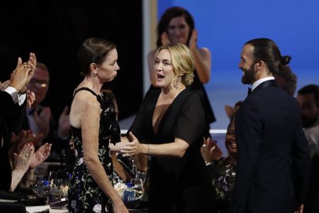 Kate Winslet and Julianne Nicholson at an event for The 73rd Primetime Emmy Awards (2021)