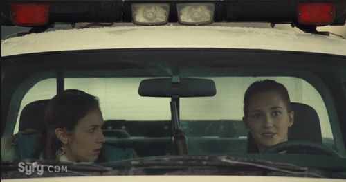 Dominique Provost-Chalkley and Katherine Barrell in Wynonna Earp (2016)