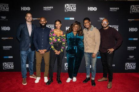 Dan Goor, Grasie Mercedes, Nicole Byer, Aaron Jennings, Phil Augusta Jackson, and Justin Cunningham at an event for Gran