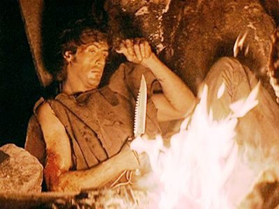 Sylvester Stallone and David Morrell in First Blood (1982)
