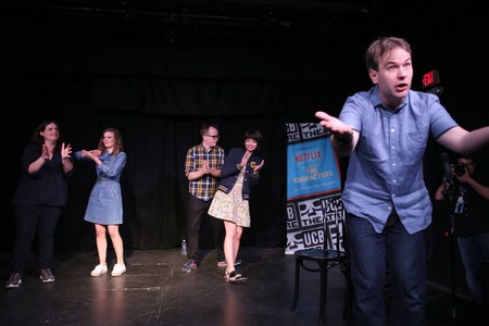 Tami Sagher, Chris Gethard, Gillian Jacobs, Mike Birbiglia, and Kate Micucci at an event for Don't Think Twice (2016)