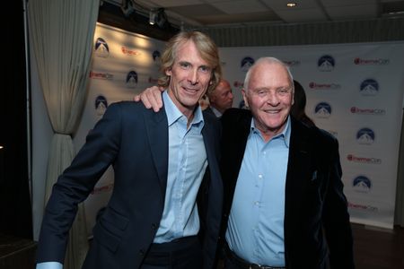 Anthony Hopkins and Michael Bay at an event for Transformers: The Last Knight (2017)