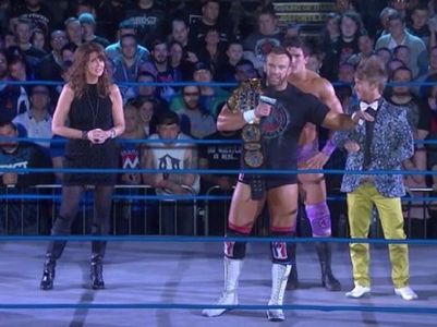 James Curtin, Dixie Carter, Nick Aldis, and Michael Hutter in TNA iMPACT! Wrestling (2004)