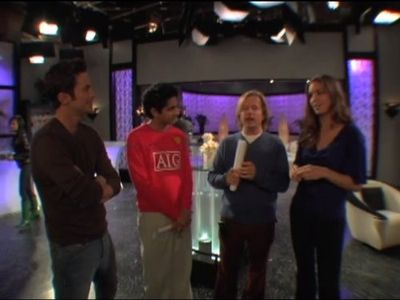 Oliver Hudson, David Spade, Bianca Kajlich, and Adhir Kalyan in Rules of Engagement (2007)
