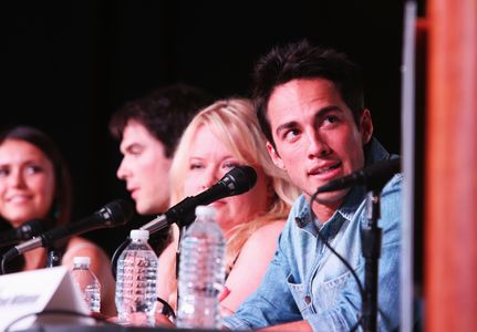 Julie Plec, Ian Somerhalder, Michael Trevino, and Nina Dobrev at an event for The Vampire Diaries (2009)