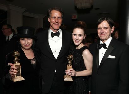 Daniel Palladino, Amy Sherman-Palladino, Rachel Brosnahan, and Jeff Blackburn at an event for 75th Golden Globe Awards (