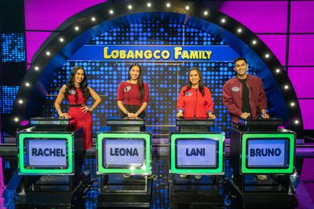 Lani Lobangco, Rachel Lobangco, Leona Lobangco, and Bruno Gabriel in Family Feud Philippines (2022)