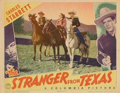 Al Bridge, Dick Curtis, Lorna Gray, and Charles Starrett in The Stranger from Texas (1939)