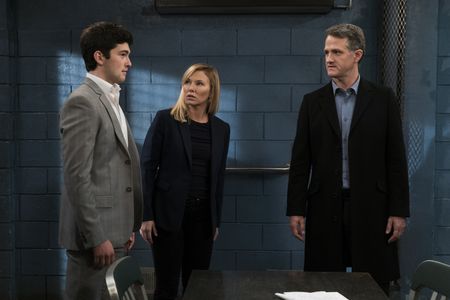 Jim True-Frost, Kelli Giddish, and Ian Nelson in Decline and Fall (2017)