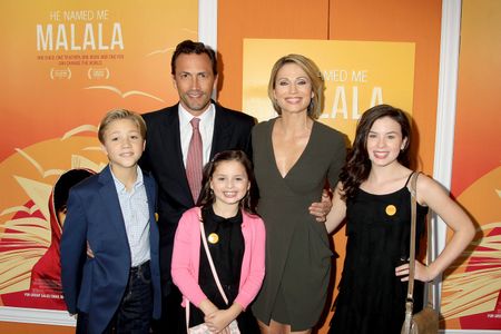 Andrew Shue and Amy Robach at an event for He Named Me Malala (2015)