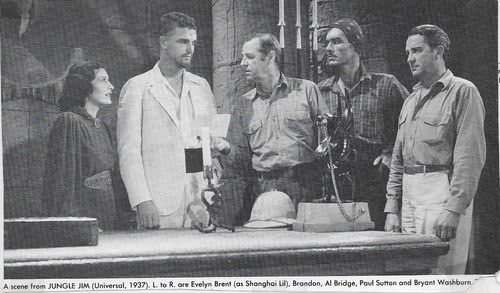 Henry Brandon, Evelyn Brent, Al Bridge, Paul Sutton, and Bryant Washburn in Jungle Jim (1937)