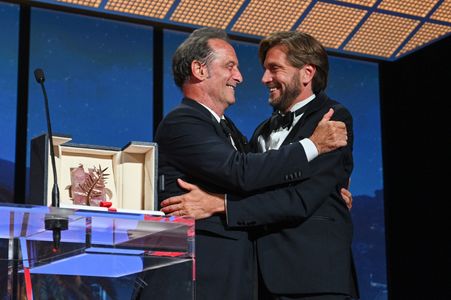 Vincent Lindon and Ruben Östlund at an event for Triangle of Sadness (2022)
