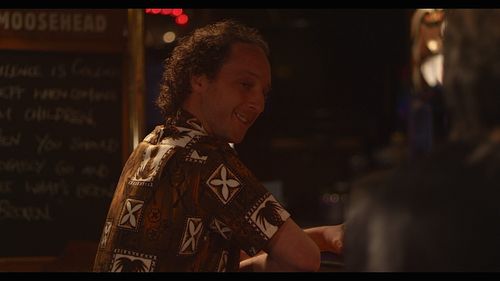 Gregory Penner (Kyle Mitchell) at the bar, getting hit on by Alex Mandalakis (Olympia Dukakis). Sex & Violence (TV Mini-