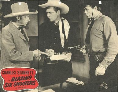 Al Bridge, Dick Curtis, and Charles Starrett in Blazing Six Shooters (1940)