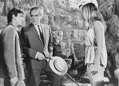 Hayley Mills, John Le Mesurier, and Peter McEnery in The Moon-Spinners (1964)