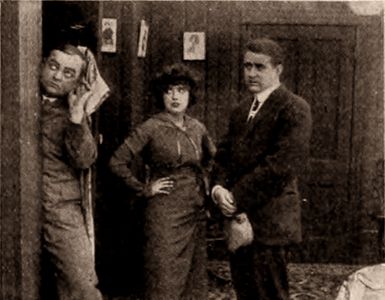 Fred Mace, Harry McCoy, and Mabel Normand in Hubby's Job (1913)