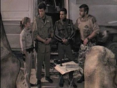 Tim Dunigan, Peter MacNeill, Jessica Steen, Sven-Ole Thorsen, and Maurice Dean Wint in Captain Power and the Soldiers of