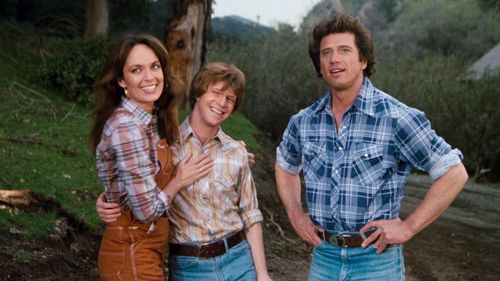 Catherine Bach, P.R. Paul, and Tom Wopat in The Dukes of Hazzard (1979)
