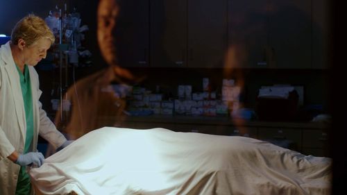 Jeff Weekley as The Coroner in the series premiere of #Murder (2017)(Jupiter Entertainment)