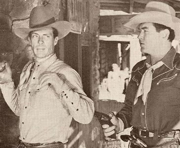 Johnny Mack Brown and Dennis Moore in Blazing Bullets (1951)
