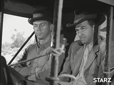 Steve McQueen and Stacy Harris in Wanted: Dead or Alive (1958)