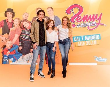 Olivia-Mai Barrett, Finlay MacMillan and Shannon Gaskin at the 'Penny on M.A.R.S' Season 1 promotional day in Milan