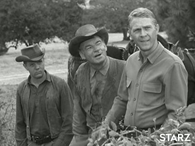 Steve McQueen, John Wilder, and Ray Teal in Wanted: Dead or Alive (1958)