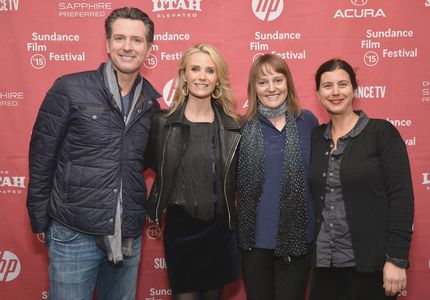 Jessica Congdon, Jennifer Siebel Newsom, Gavin Newsom, and Jessica Anthony at an event for The Mask You Live In (2015)