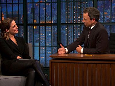 Sophia Bush and Seth Meyers in Late Night with Seth Meyers (2014)