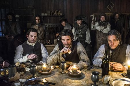 Henry Thomas, Michael Raymond-James, and Ben Barnes in Sons of Liberty (2015)