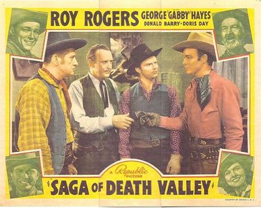 Roy Rogers, Don 'Red' Barry, Doris Day, George 'Gabby' Hayes, Jack Ingram, and Frank M. Thomas in Saga of Death Valley (