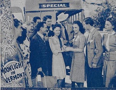 Vivian Austin, Fay Helm, Gloria Jean, and Ray Malone in Moonlight in Vermont (1943)