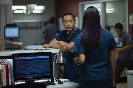 Ken Leung and Tanaya Beatty in The Night Shift (2014)