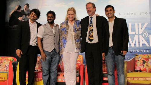 At the Media Briefing after a special screening of 'Liv and Ingmar' at IIFA 2012, Singapore : with Resul Pookutty, Liv U