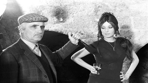 Mario Monicelli and Monica Vitti in The Girl with a Pistol (1968)