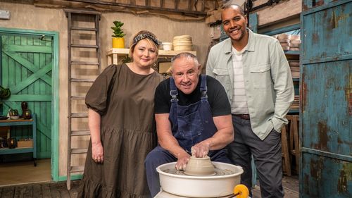 Siobhán McSweeney, Richard Miller, and Keith Brymer Jones in The Great Pottery Throw Down (2015)