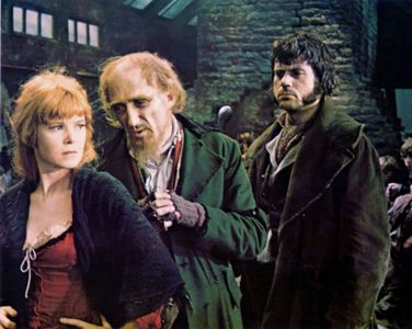 Oliver Reed, Ron Moody, and Shani Wallis in Oliver! (1968)