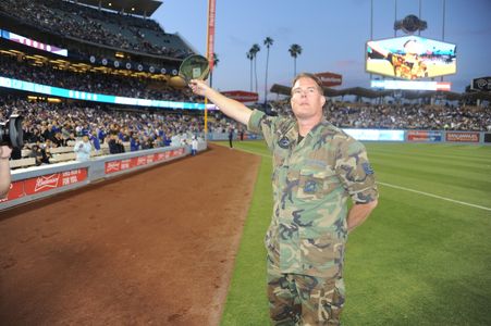 Thomas Baker at LA Dodgers Stadium on April 27, 2016 for military tribute.