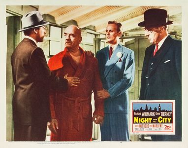 Richard Widmark, Herbert Lom, Aubrey Dexter, and Stanislaus Zbyszko in Night and the City (1950)