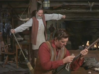 Dal McKennon and Fess Parker in Daniel Boone (1964)