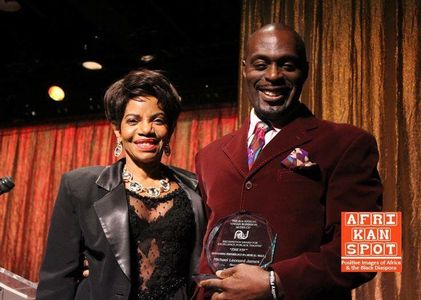 Accepting AUDELCO Award for Best Performer in a Musical/Male from Broadway Legend Melba Moore
