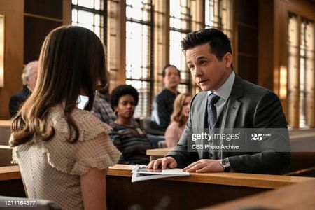 Holiday Kriegel on set with Freddy Rodriguez on the set of Bull