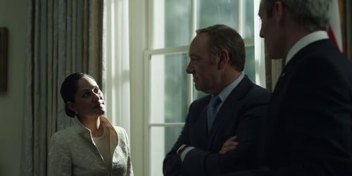 Kevin Spacey, Michel Gill, and Sakina Jaffrey in House of Cards (2013)