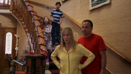 David DeLuise, Kim Little, Davis Cleveland, and Natalie Jane in Alone for Christmas (2013)