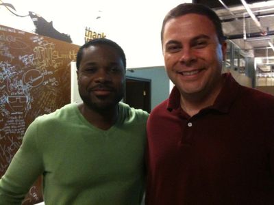 Malcolm Jamal Warner and I on the set of BET's Reed Between the Lines.