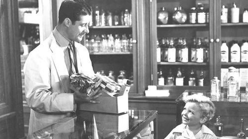 Don Ameche and Larry Olsen in Happy Land (1943)