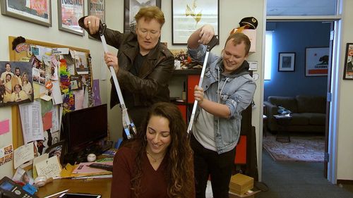 Conan O'Brien, Sona Movsesian, and David Hopping in Conan: Nikki Glaser (2020)