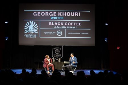 George Khouri receiving the Best Picture Award for his show, Black Coffee, at the Capitol Hill Film Festival