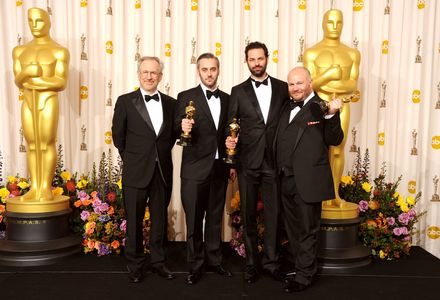 Steven Spielberg, Emile Sherman, Gareth Unwin, and Iain Canning at an event for The 83rd Annual Academy Awards (2011)